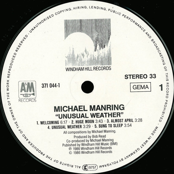 Michael Manring - Unusual Weather | Windham Hill Records (371 044-1) - 3