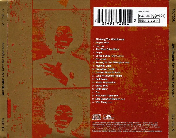 Jimi Hendrix - The Ultimate Experience | Polydor (517 235-2) - 2