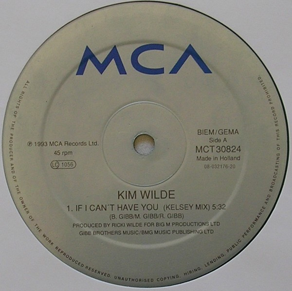 Kim Wilde - If I Can't Have You | MCA Records (MCT 30824) - 3