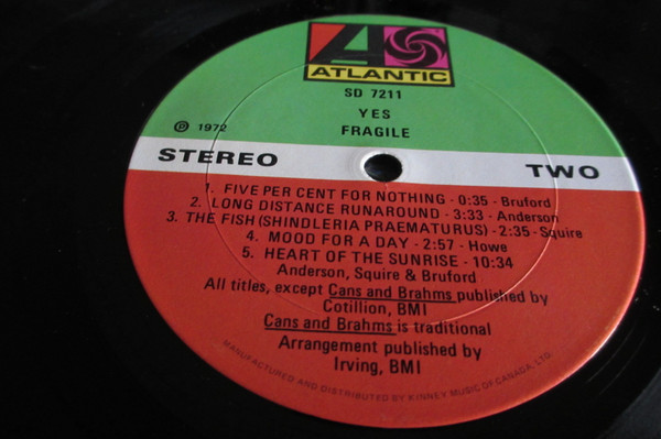 Yes - Fragile | Atlantic (SD 7211) - 4