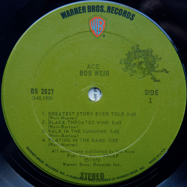 Bob Weir - Ace | Warner Bros. Records (BS 2627) - 3 Bob Weir - Ace | Warner Bros. Records (BS 2627) - 3