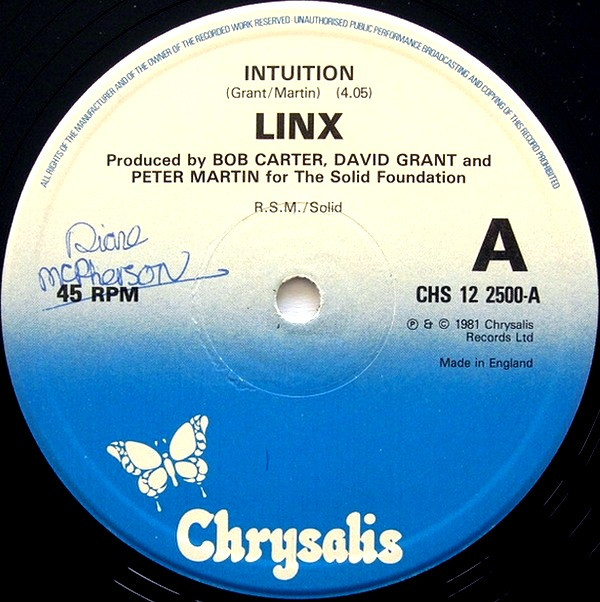 Linx - Intuition | Chrysalis (CHS 12 2500) - 2