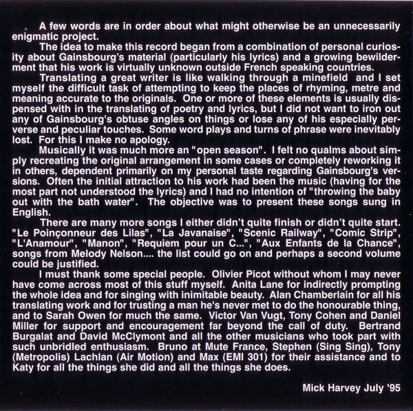 Mick Harvey - Intoxicated Man | Mute (CDSTUMM144) - 3 Mick Harvey - Intoxicated Man | Mute (CDSTUMM144) - 3