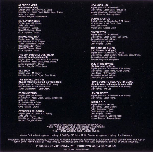 Mick Harvey - Intoxicated Man | Mute (CDSTUMM144) - 2 Mick Harvey - Intoxicated Man | Mute (CDSTUMM144) - 2