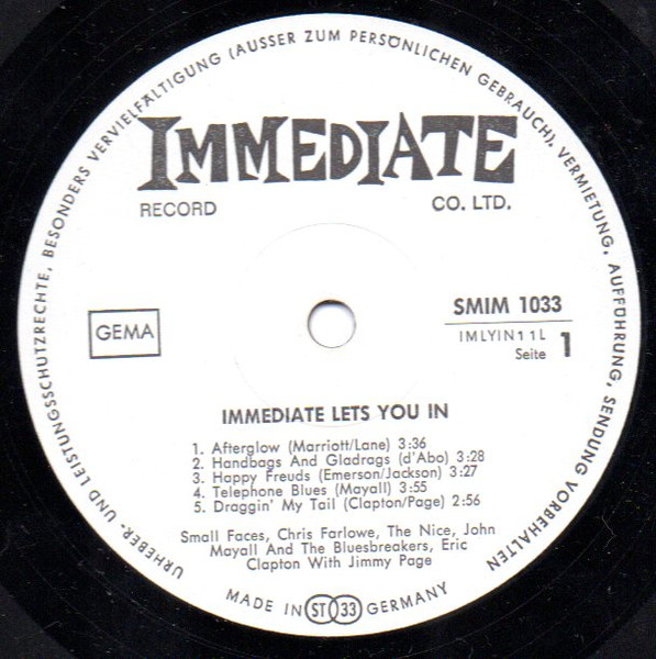 Various - Immediate Lets You In | Immediate (SMIM 1033) - 3