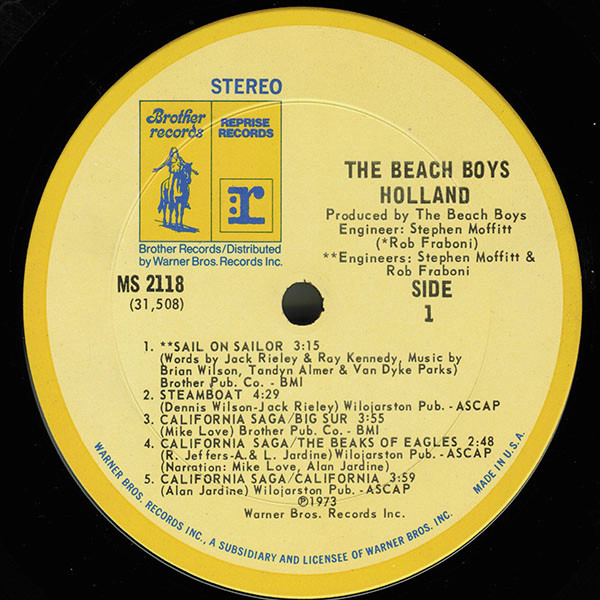 The Beach Boys - Holland | Reprise Records (MS 2118) - 4 The Beach Boys - Holland | Reprise Records (MS 2118) - 4