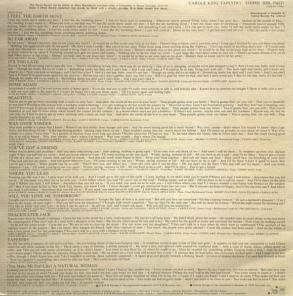 Carole King - Tapestry | A&M Records (SODL-934221) - 3 Carole King - Tapestry | A&M Records (SODL-934221) - 3