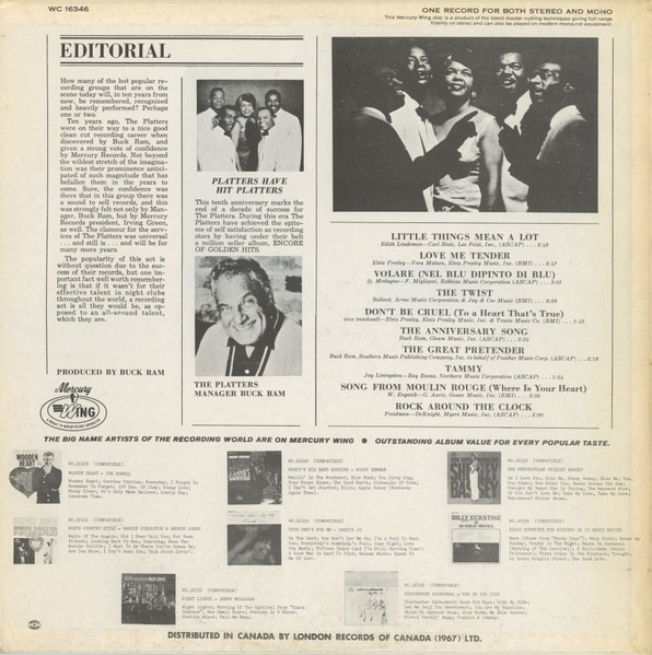 The Platters - Platters 10th Anniversary Album | Mercury Wing (WC 16346) - main The Platters - Platters 10th Anniversary Album | Mercury Wing (WC 16346) - main
