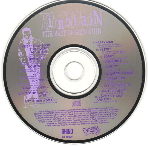 Greg Kihn - KihnSolidation:The Best Of Greg Kihn | Beserkley (R2 70900) - 3