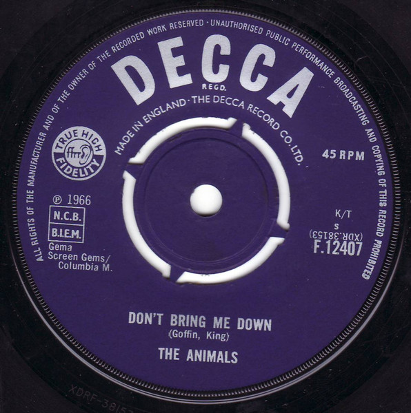 The Animals - Don't Bring Me Down | Decca (F.12407)