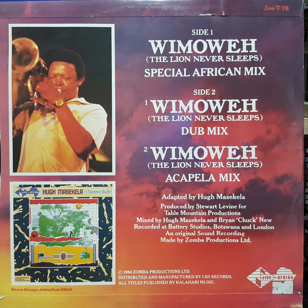 Hugh Masekela - Wimoweh (The Lion Never Sleeps) | Jive Afrika (JIVE T 76) - 2 Hugh Masekela - Wimoweh (The Lion Never Sleeps) | Jive Afrika (JIVE T 76) - 2