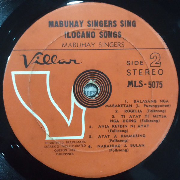 Mabuhay Singers - Mabuhay Singers Sing Ilocano Songs | Villar (MLS-5075) - 4