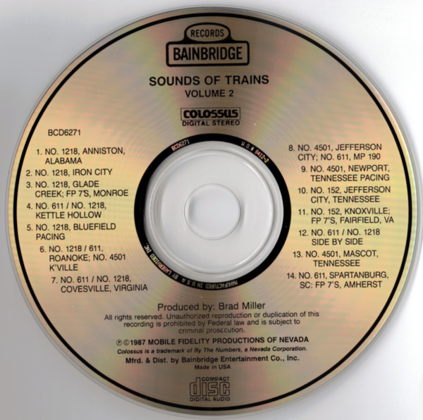 Brad Miller - Sounds Of Trains Volume 2 | Bainbridge Records (BCD6271) - 4 Brad Miller - Sounds Of Trains Volume 2 | Bainbridge Records (BCD6271) - 4