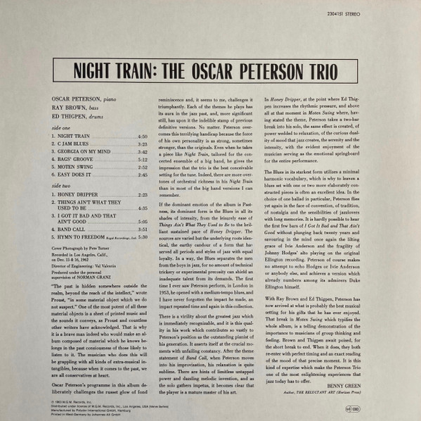 The Oscar Peterson Trio - Night Train | Verve Records (2304 151) - 2 The Oscar Peterson Trio - Night Train | Verve Records (2304 151) - 2