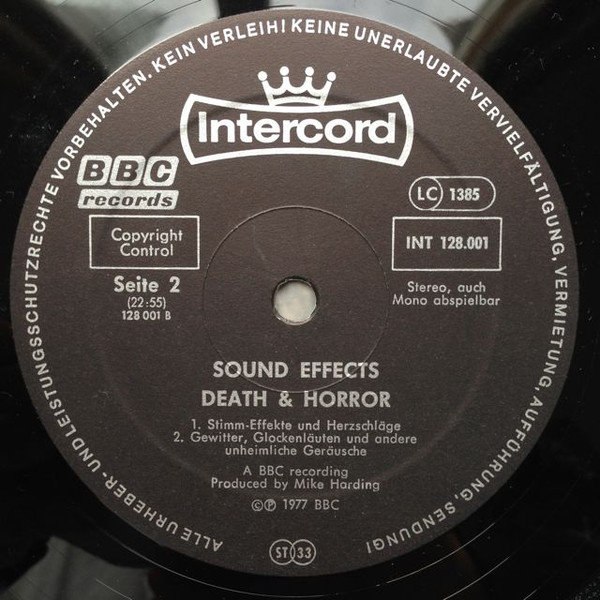 Mike Harding - Sound Effects - Death & Horror | Intercord (INT 128.001) - 4