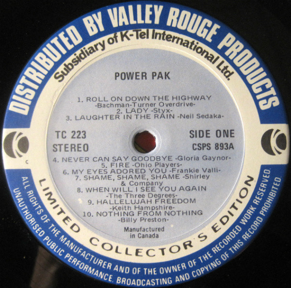 Various - Power Pak [Vinyl] | K-Tel (TC 223) - 3