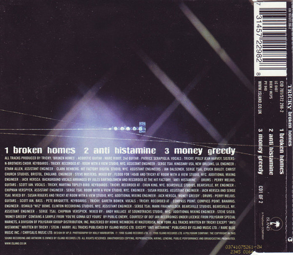 Tricky Featuring PJ Harvey - Broken Homes | Island Records (CID 701) - 2