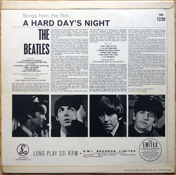 The Beatles - A Hard Day's Night | Parlophone (PMC 1230) - 2 The Beatles - A Hard Day's Night | Parlophone (PMC 1230) - 2