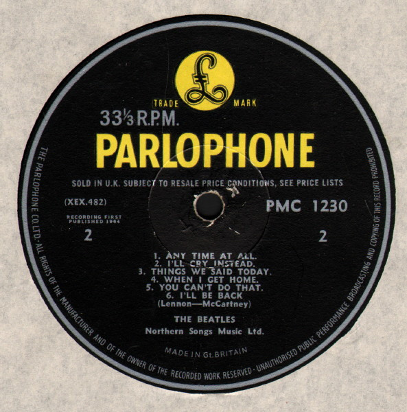 The Beatles - A Hard Day's Night | Parlophone (PMC 1230) - 4 The Beatles - A Hard Day's Night | Parlophone (PMC 1230) - 4