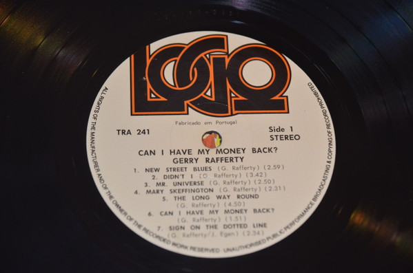 Gerry Rafferty - Can I Have My Money Back? | Logo (TRA 241) - 4