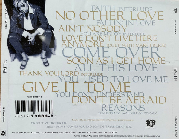 Faith Evans - Faith | Bad Boy Entertainment (78612-73003-2) - 3 Faith Evans - Faith | Bad Boy Entertainment (78612-73003-2) - 3