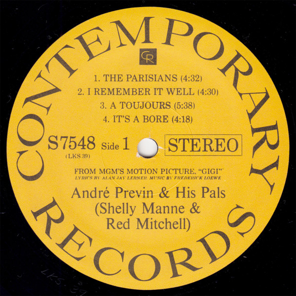 André Previn & His Pals - Modern Jazz Performances Of Songs From Gigi | Contemporary Records (S 7548) - 3 André Previn & His Pals - Modern Jazz Performances Of Songs From Gigi | Contemporary Records (S 7548) - 3