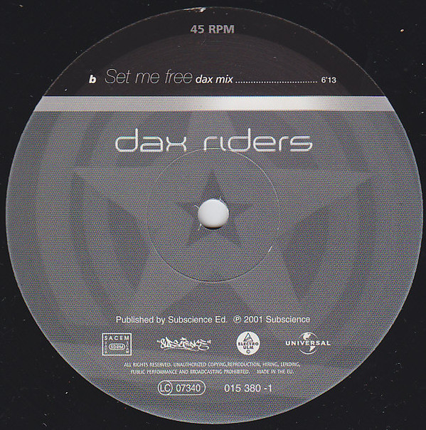 Dax Riders - Set Me Free | Subscience (015 380-1) - 3 Dax Riders - Set Me Free | Subscience (015 380-1) - 3