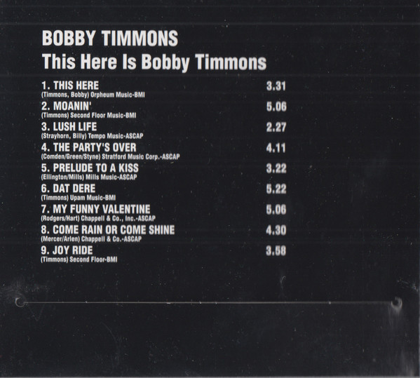 Bobby Timmons - This Here Is Bobby Timmons | Original Jazz Classics (OJC20 104-2) - 3 Bobby Timmons - This Here Is Bobby Timmons | Original Jazz Classics (OJC20 104-2) - 3