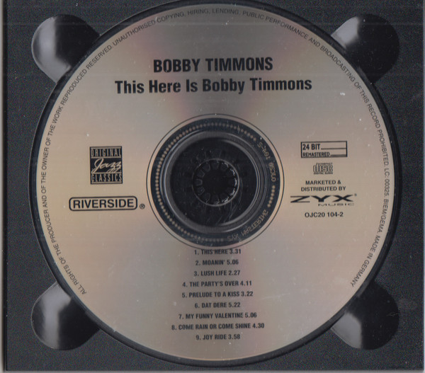 Bobby Timmons - This Here Is Bobby Timmons | Original Jazz Classics (OJC20 104-2) - 4 Bobby Timmons - This Here Is Bobby Timmons | Original Jazz Classics (OJC20 104-2) - 4