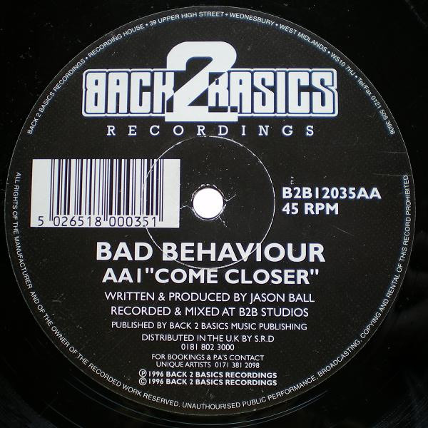 Bad Behaviour - Bust It Like This / Come Closer | Back 2 Basics (B2B12035) - 2 Bad Behaviour - Bust It Like This / Come Closer | Back 2 Basics (B2B12035) - 2