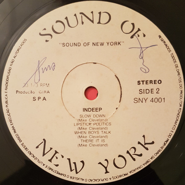 Indeep - Last Night  A D.J. Saved My Life! | Sound Of New York (SNY 4001) - 4