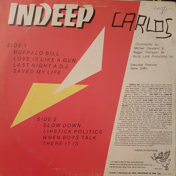 Indeep - Last Night  A D.J. Saved My Life! | Sound Of New York (SNY 4001) - 2