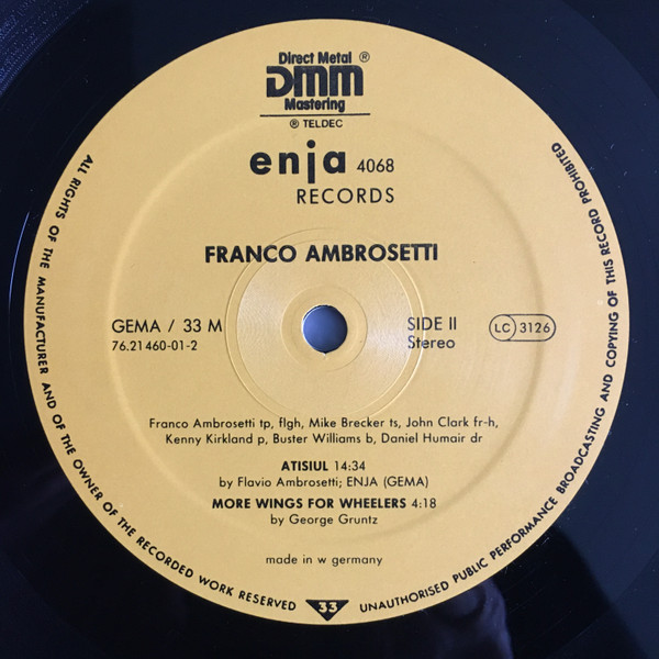 Franco Ambrosetti , Michael Brecker , John Clark , Kenny Kirkland , Buster Williams , Daniel Humair - Wings | Enja Records (4068) - 4