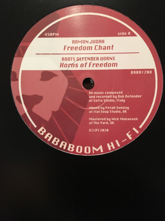 Ramon Judah , Roots Defender Horns , Dub Defender - Freedom Chant / Freedom Rock | Bababoom Hi Fi (BABA1208) - 2