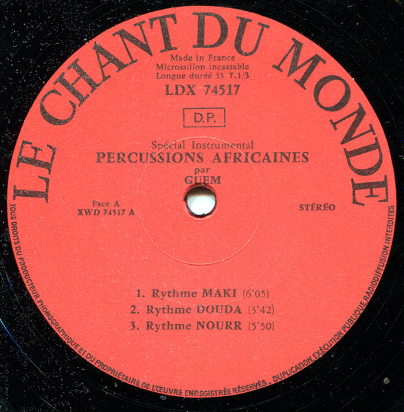 Guem - Les Percussions Africaines | Le Chant Du Monde (LDX 74517) - 2 Guem - Les Percussions Africaines | Le Chant Du Monde (LDX 74517) - 2