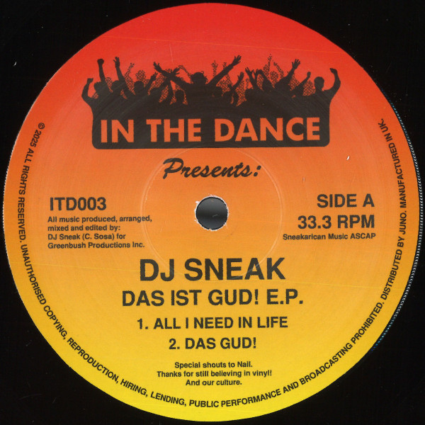 DJ Sneak - Das Ist Gud! E.P. | In The Dance (ITD003)