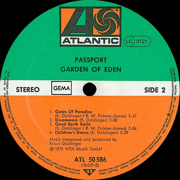 Passport - Garden Of Eden | Atlantic (ATL 50 586) - 4
