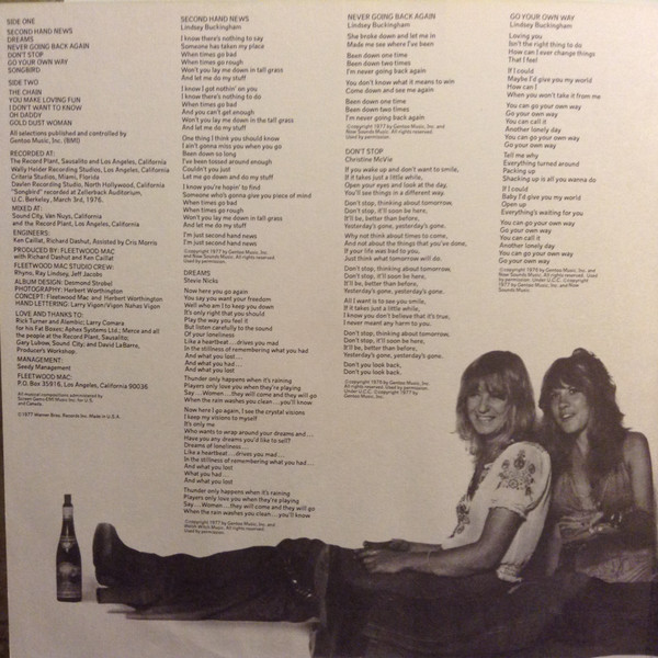Fleetwood Mac - Rumours | Warner Bros. Records (BSK 3010) - 4