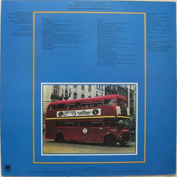 Carpenters - Live At The Palladium | A&M Records (AMLS 68403) - 2 Carpenters - Live At The Palladium | A&M Records (AMLS 68403) - 2