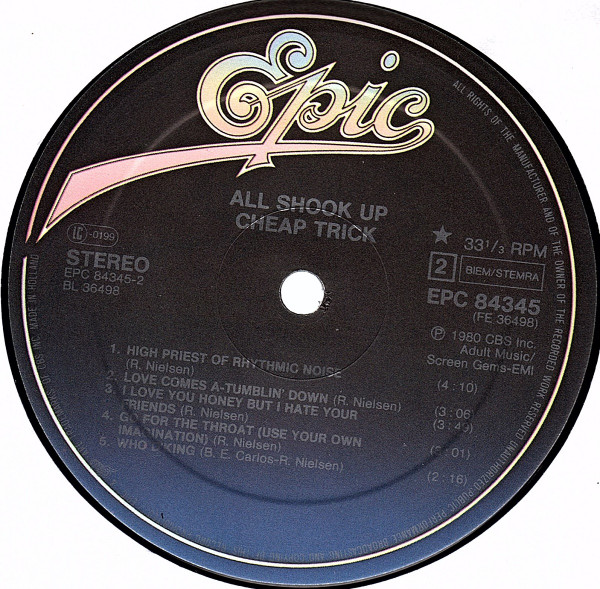 Cheap Trick - All Shook Up | Epic (EPC 84345) - 4