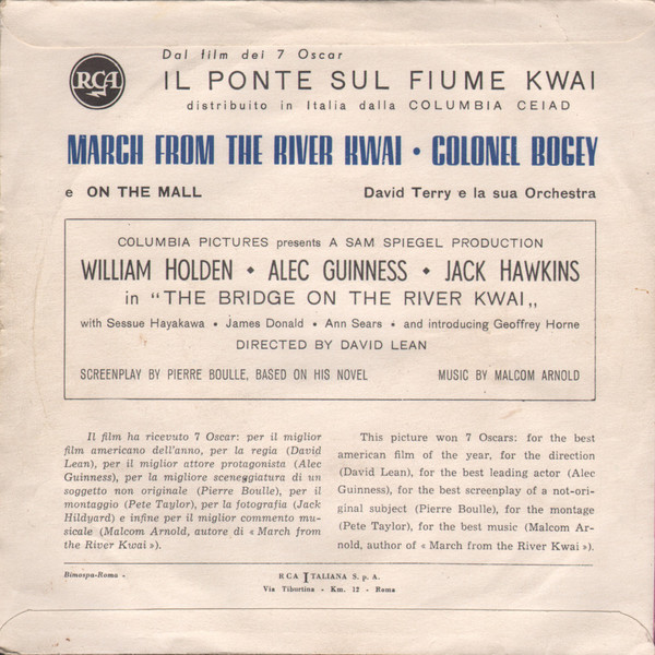 David Terry And His Orchestra - March From The River Kwai | RCA Italiana (45N 0666) - 2