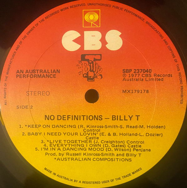 Billy T - No Definitions | CBS (SBP 237040) - 4 Billy T - No Definitions | CBS (SBP 237040) - 4