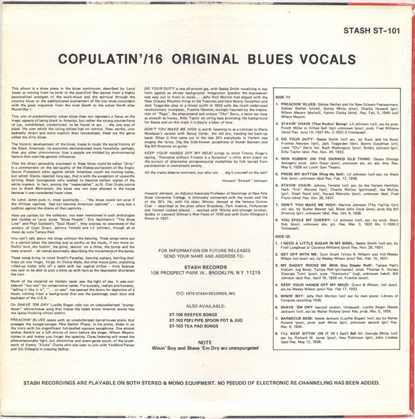 Various - Copulatin' Blues Volume One | Stash (ST 101) - 2