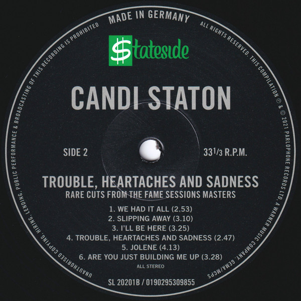 Candi Staton - Trouble, Heartaches And Sadness (Rare Cuts From The Fame Sessions Masters) | Stateside (0190295309855) - 4 Candi Staton - Trouble, Heartaches And Sadness (Rare Cuts From The Fame Sessions Masters) | Stateside (0190295309855) - 4