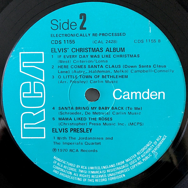 Elvis Presley - Elvis' Christmas Album | RCA Camden (CDS 1155) - 4