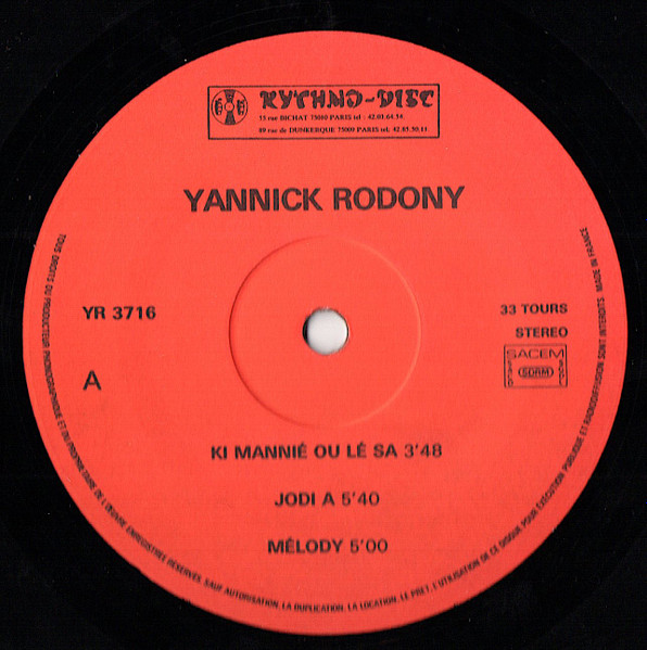 Yannick Rodony - Ki Mannie Ou Le Sa | Rythmo-Disc (RY3716) - 3