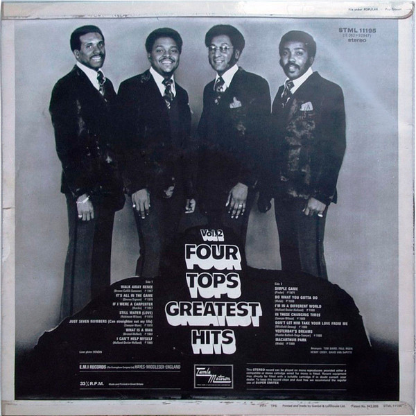 Four Tops - Greatest Hits Vol. 2 | Tamla Motown (STML 11195) - 2