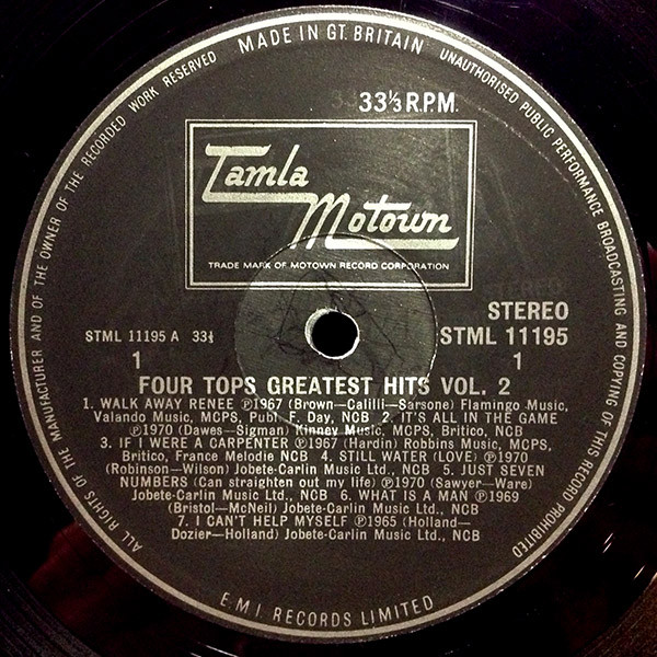 Four Tops - Greatest Hits Vol. 2 | Tamla Motown (STML 11195) - 4