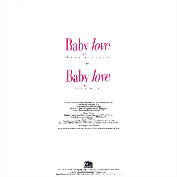 Regina - Baby Love | Atlantic (0-86813) - 2