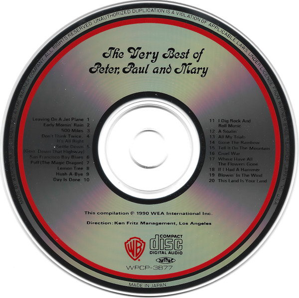 Peter, Paul & Mary - The Very Best Of | Warner Bros. Records (WPCP-3877) - 3 Peter, Paul & Mary - The Very Best Of | Warner Bros. Records (WPCP-3877) - 3